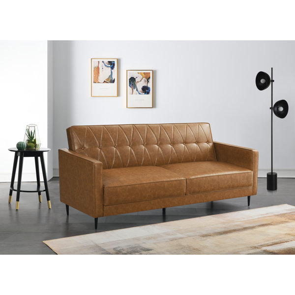 Ebern Designs Hasret 3 Seater Vegan Leather Sofa Bed & Reviews